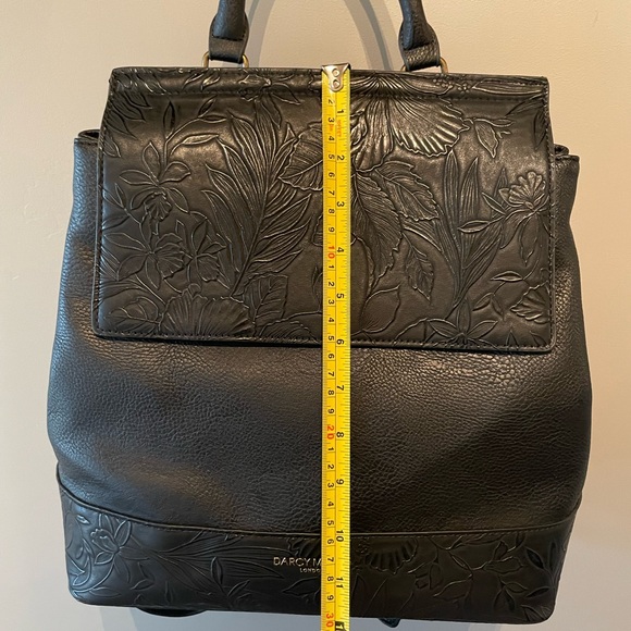 Darcy Marks London Black Embossed Vegan Leather Backpack - Picture 8 of 11